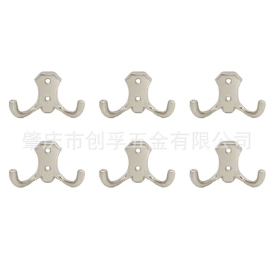 锌合金双衣钩现代简约风格 家用门后挂衣钩 浴室厨房多功能挂钩