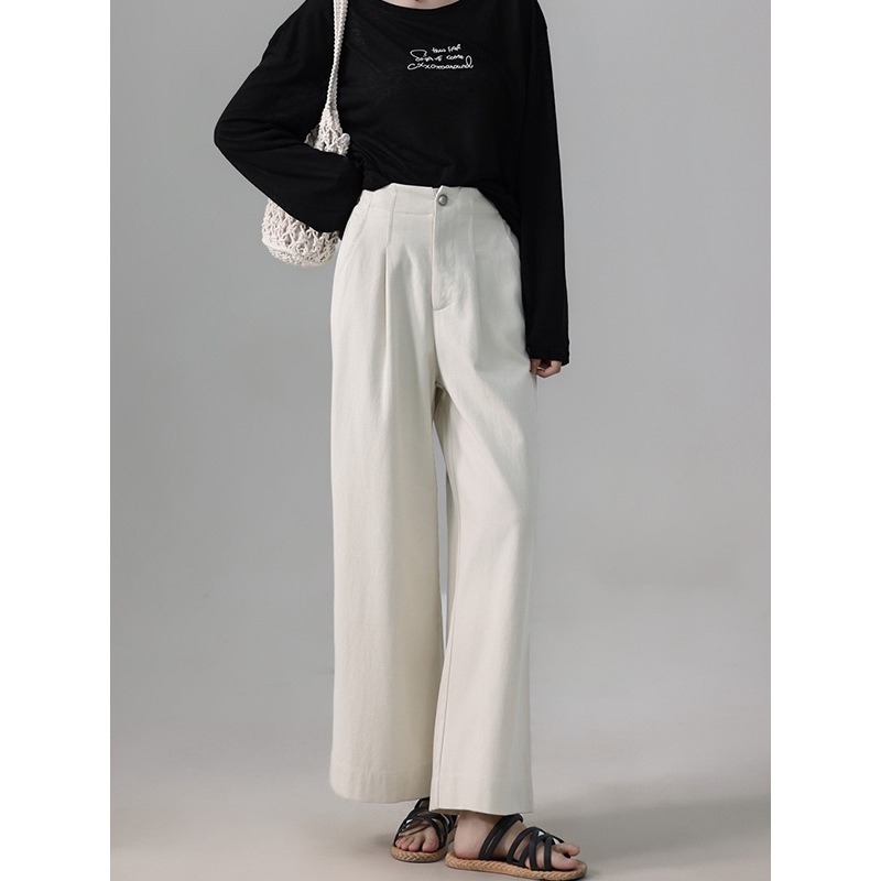 【云长】天丝棉裤子女款春季新款老钱风阔腿裤宽松休闲裤长裤批发