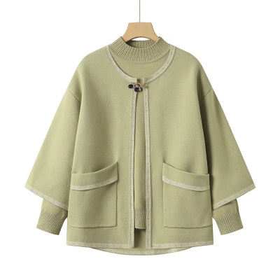 2025妈妈秋装新款国风毛衣外套时尚中老年女秋冬针织开衫两件套装