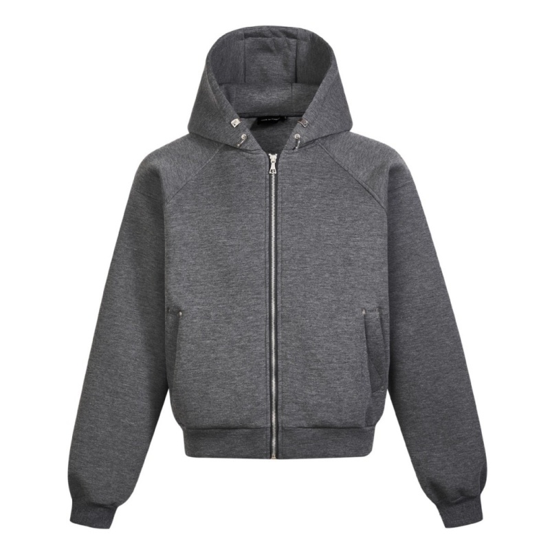 MADEEXTREME 秋季Boxy短宽版型宽松基础纯色连帽拉链帽衫卫衣男女