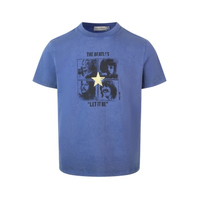 EME男装 蜡染棉水洗做旧美式复古乐队印花圆领夏季短袖T恤vibe