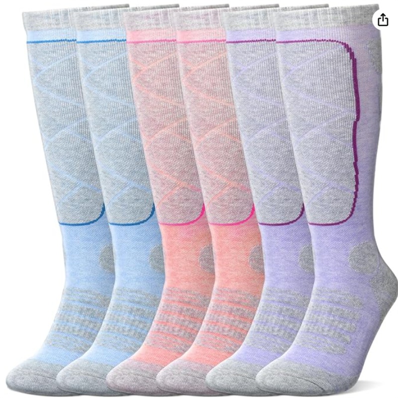 儿童滑雪袜加厚保暖冬季登山袜防滑毛巾底户外成人雪地长筒运动袜