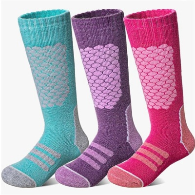 儿童滑雪袜加厚保暖冬季登山袜防滑毛巾底户外雪地袜长筒运动棉袜