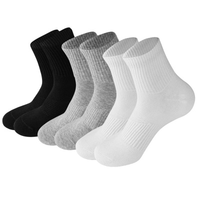 跨境春夏中筒袜男女亚马逊纯色棉袜吸汗透气运动袜薄款跑步袜子