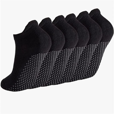 亚马逊普拉提毛圈防滑女士瑜伽袜棉加厚保暖舞蹈纯色透气运动袜子