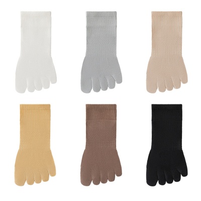 定制五指袜子男女春夏季竹纤维棉袜短筒抗菌防滑点胶不掉跟分趾袜