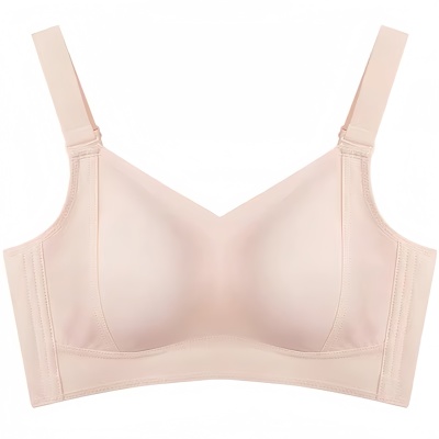 超薄无钢圈大胸显小防下垂收副乳聚拢全罩杯无痕大码塑形夏季文胸